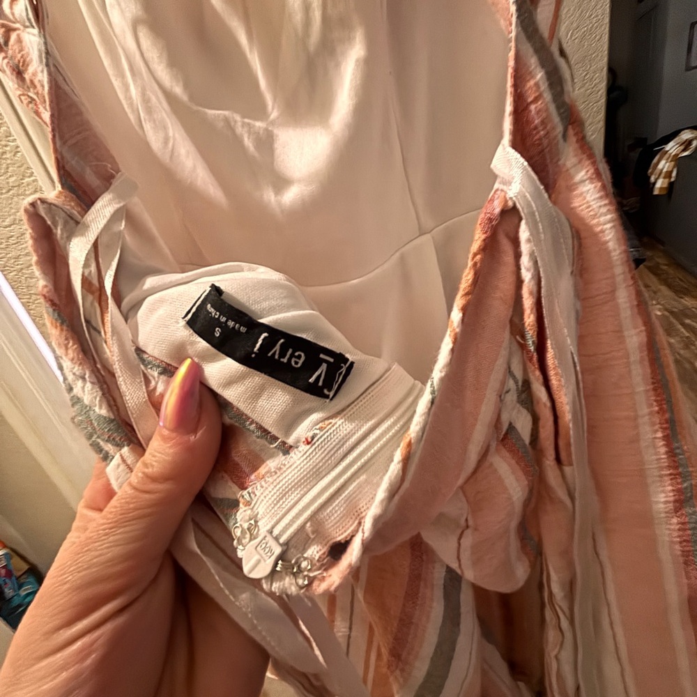 Very J Striped Pink and White Romper - Picture 4 of 5